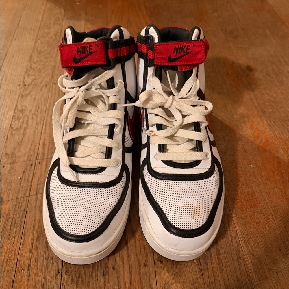 Nike Dunks High-Top Sneakers - Red, Black, and White